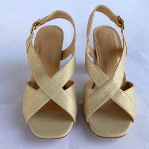 Paradox London Hibiscus Strappy Heels, Women's Size 8 W, Champagne